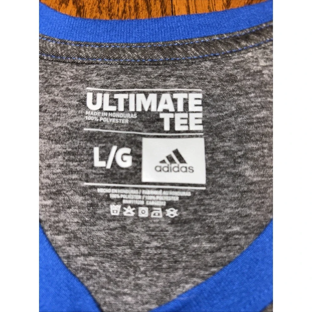 Adidas Mens Blue/Gray Short Sleeve Kansas Jayhawks Ultimate Tee Size Large